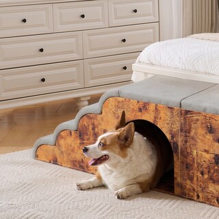 Foto 4 | Foto 4 | Escalera Con Casa Para Perros Y Gatos Funda Desmontable Gris Oscuro