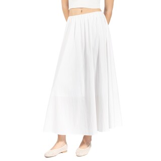 Foto 1 | Foto 1 | Falda Larga Con Pretina Lisa Y Corte Amplio Forever 21 Blanco Para Mujer