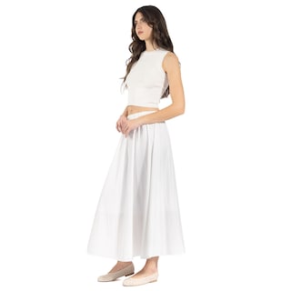 Foto 2 | Foto 2 | Falda Larga Con Pretina Lisa Y Corte Amplio Forever 21 Blanco Para Mujer