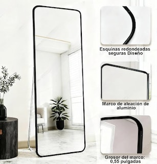 Foto 3 | Foto 3 | Espejo De Pared Completo Versátil Negro