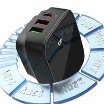 Cargador De Pared Q334 Blanco 32w Con 3 Puertos Y Cable Lightning