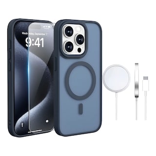 Foto 1 | Foto 1 | Funda para iPhone 13 con Cargador Inalámbrico y Mica De Vidrio Templado Eo Safe Importsesi-24462 Azul