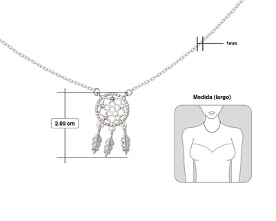 Foto 6 | Foto 6 | Collar Gargantilla Atrapa Sueños Con Circonias 45cm Horoz Plata .925 V7 Cp639