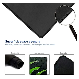 Foto 2 | Foto 2 | Mouse Pad Gamer Profesional Alfombrilla De Ratón Eo Safe Imports Esi-24732 Verde