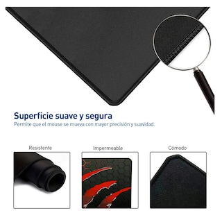 Foto 4 | Foto 4 | Mouse Pad Gamer Profesional Alfombrilla De Ratón Eo Safe Imports Esi-24730 Rojo