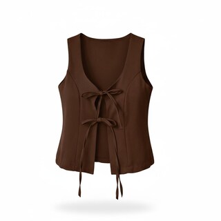 Foto 1 | Foto 1 | Chaleco Jaretas Escote Cuadrado Cafe