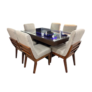 Foto 1 | Foto 1 | Comedor Moderno De 6 Sillas En Mdf Con Iluminación Led Integrada Reinicia 21 Muebles