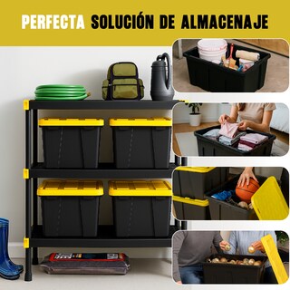 Foto 4 | Foto 4 | Set 4 Cajas Organizadoras Uso Rudo X-pross 30 Galones Amarillo Con Tapa Apilables