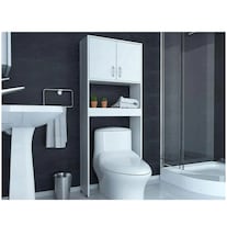 Mueble Ahorrador De Espacio Para Baño Sobre Inodoro Con Compartimento Organizador Color Blanco | Excelsior