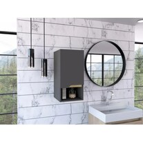 Gabinete De Baño Para Pared Con Compartimento Organizador Para Artículos Personales Color Plata Oscuro | Excelsior