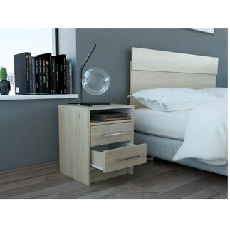 Foto 1 | Foto 1 | Mesa De Noche Con 2 Cajones Organizadores Para Recámara Color Rovere Y Blanco | Excelsior