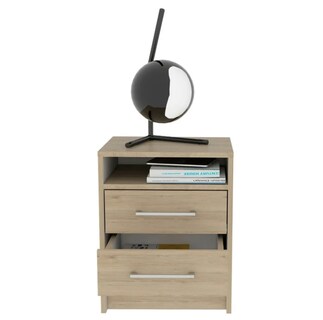 Foto 3 | Foto 3 | Mesa De Noche Con 2 Cajones Organizadores Para Recámara Color Rovere Y Blanco | Excelsior