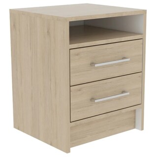 Foto 5 | Foto 5 | Mesa De Noche Con 2 Cajones Organizadores Para Recámara Color Rovere Y Blanco | Excelsior
