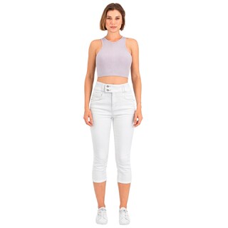 Foto 1 | Foto 1 | Pescador Mezclilla Britos Jeans Mujer Capri Blanco 024716