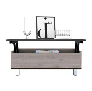 Foto 3 | Foto 3 | Mesa De Centro Elevable Con Compartimento De Almacenamiento Color Humo Y Wengue | Excelsior