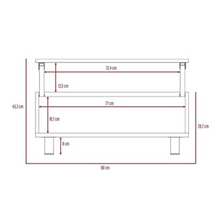 Foto 6 | Foto 6 | Mesa De Centro Elevable Con Compartimento De Almacenamiento Color Humo Y Wengue | Excelsior