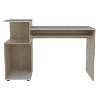 Foto 5 | Foto 5 | Escritorio Para Computadora Con Torre Lateral Organizadora Bandeja Teclado Color Beige Y Blanco | Excelsior