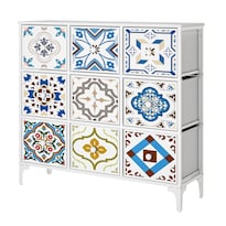 Cómoda De 9 Cajones Almacenamiento Para Hogar Y Oficina Blanco