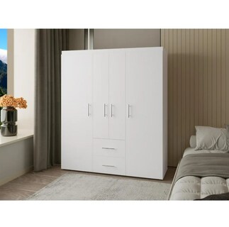 Foto 1 | Foto 1 | Closet Armario Con 4 Puertas 2 Cajones Y 3 Tubos Para Colgar Ropa Color Blanco | Excelsior
