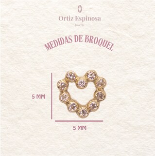Foto 2 | Foto 2 | Ortiz Espinosa Broquel Corazón De Zirconia De Oro 10k