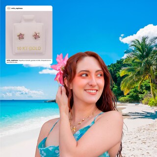 Foto 4 | Foto 4 | Ortiz Espinosa Broquel Estrella Biselada Rosa De Oro 10k