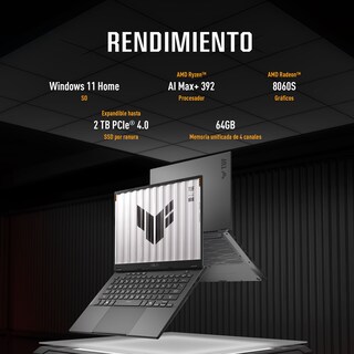 Foto 2 | Foto 2 | Laptop Asus Tuf Gaming A14 Amd Ryzen Ai Max+ 64gb 1tb Ssd 14'' 2.5k Copilot Gris