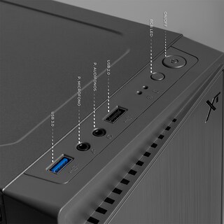 Foto 4 | Foto 4 | Gabinete Xtreme Pc Gaming Squad Mini Torre 1 Fan Frgb 500w Gris Cdxt900mv2