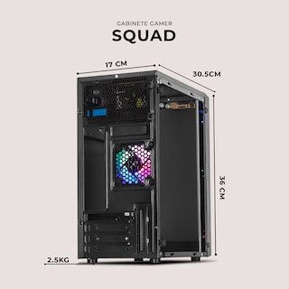 Foto 6 | Foto 6 | Gabinete Xtreme Pc Gaming Squad Mini Torre 1 Fan Frgb 500w Gris Cdxt900mv2