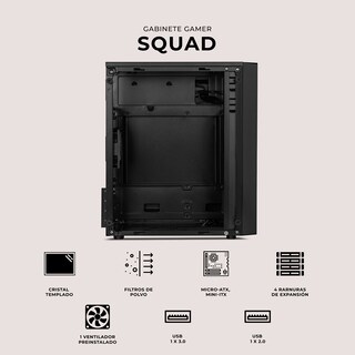 Foto 5 | Foto 5 | Gabinete Xtreme Pc Gaming Squad Mini Torre 1 Fan Frgb 500w Negro Cdxt900bkv2