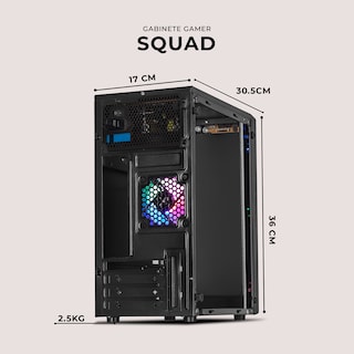 Foto 6 | Foto 6 | Gabinete Xtreme Pc Gaming Squad Mini Torre 1 Fan Frgb 500w Negro Cdxt900bkv2