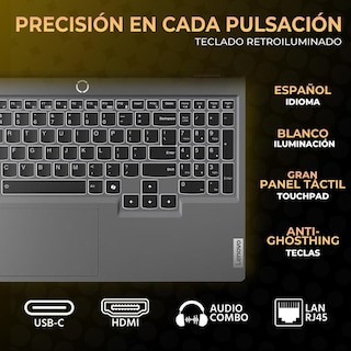 Foto 4 | Foto 4 | Laptop Gamer LENOVO LOQ 15ARP9 GeForce RTX 3050 6GB Ryzen 5 7235HS 32GB DDR5 512GB SSD 15.6" IPS FHD 144Hz Teclado Español Mouse