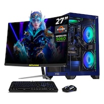 Pc Gamer Con Ia Xtreme Pc Gaming Rtx 5060 Ryzen 7 5700 32gb Ssd 1tb Monitor Curvo 27 180hz Sistema Liquido Blue Gaming 1080p