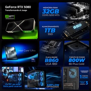 Foto 4 | Foto 4 | Pc Gamer Con Ia Xtreme Pc Gaming Alienware Rtx 5080 Core Ultra 9 285 32gb Ddr5 Ssd 1tb Monitor 32 Sistema Liquido Wifi Gaming 4k