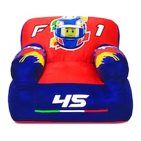 Puff Sillón Infantil 3 A 10 Años Carros Azul