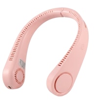Ventilador De Cuello Recargable Para Hogar Oficina Fitness De Color Rosa