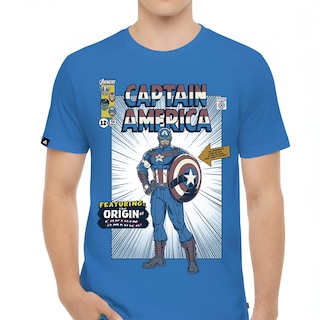 Foto 3 | Foto 3 | Playera Capitán América Comic Marvel Disney Azul Rey Unisex Original