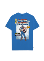 Playera Capitán América Comic Marvel Disney Azul Rey Unisex Original