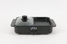 Mini Olla Caliente Con Plancha Parrilla Electrica 2 En 1 You