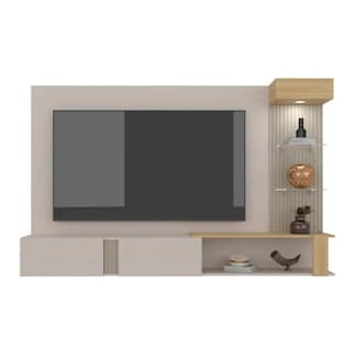 Foto 1 | Foto 1 | Panel Para Tv De Pared Con Repisas Puertas Y Luz Led 70 Pulgadas Color Capri Y Fresno Europeo | Excelsior