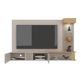 Foto 2 | Foto 2 | Panel Para Tv De Pared Con Repisas Puertas Y Luz Led 70 Pulgadas Color Capri Y Fresno Europeo | Excelsior