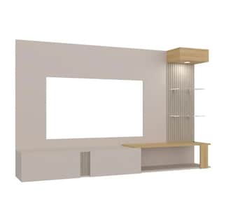 Foto 4 | Foto 4 | Panel Para Tv De Pared Con Repisas Puertas Y Luz Led 70 Pulgadas Color Capri Y Fresno Europeo | Excelsior