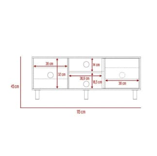 Foto 6 | Foto 6 | Mesa Para Tv Con Repisas Para Consolas Y Dispositivos Hasta 45 Pulgadas Color Nogal | Excelsior