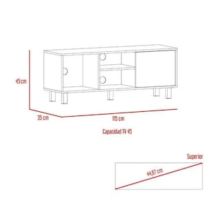 Foto 7 | Foto 7 | Mesa Para Tv Con Repisas Para Consolas Y Dispositivos Hasta 45 Pulgadas Color Nogal | Excelsior