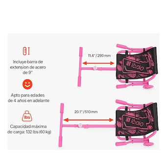 Foto 3 | Foto 3 | Easy Roller Patin Extensible con Luz y Freno Manual Iciqlo Rojo