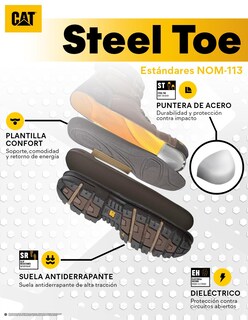 Foto 5 | Foto 5 | Bota De Trabajo Caterpillar Gris Piel Para Hombre