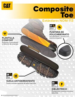 Foto 5 | Foto 5 | Bota De Trabajo Caterpillar Negro Piel Para Hombre