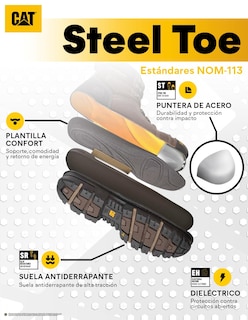Foto 5 | Foto 5 | Bota De Trabajo Caterpillar Café Piel Para Hombre