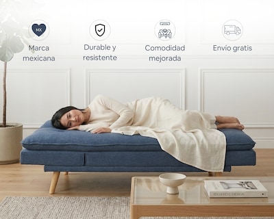 Foto 3 | Foto 3 | Sofá Cama Easy Living Modelo Brooks Con 5 Posiciones Diferentes Color Azul