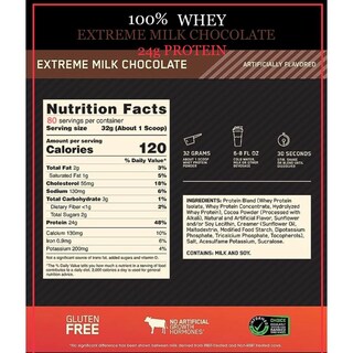 Foto 2 | Foto 2 | Gold Standard 100% Whey Extreme Milk Chocolate 80 Servicios Optimum Nutrition