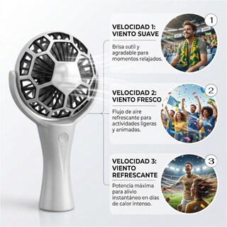 Foto 4 | Foto 4 | Ventilador De Mano Portátil Diseño De Balón Estilo Mundialista